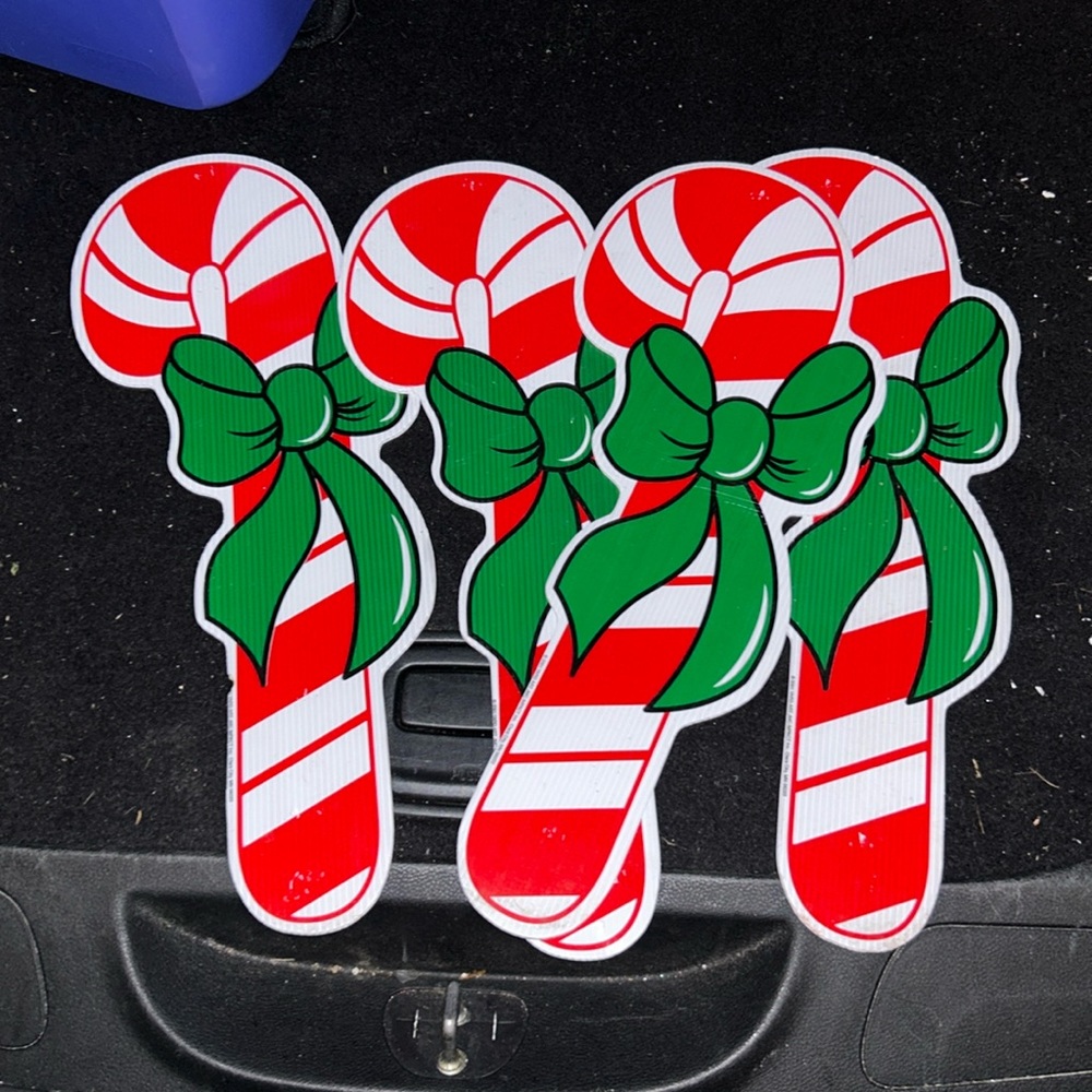 Vintage impact plastics yard art candy canes